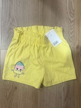 H&M Yellow Girls' Shorts with Ice Pop Graphic
